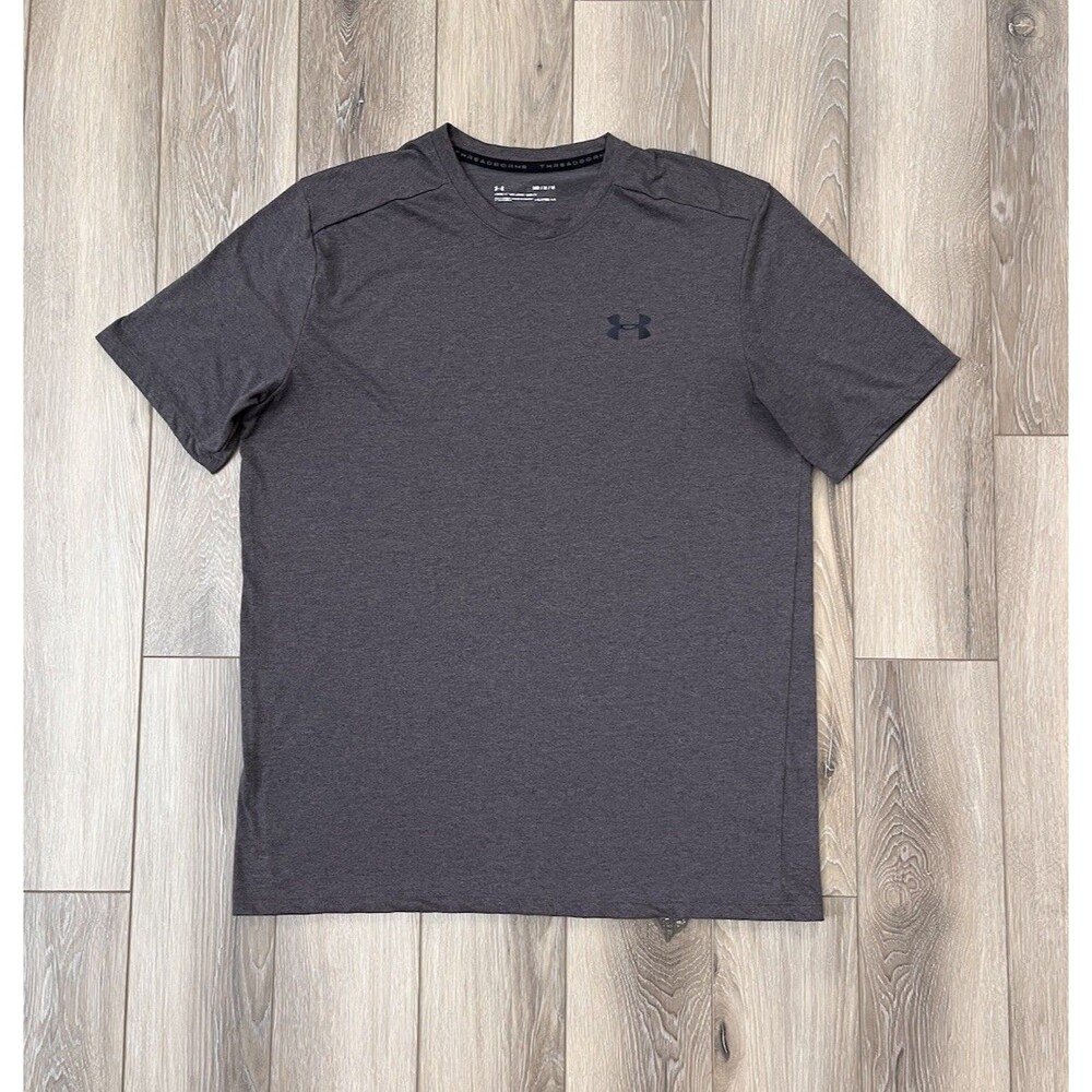 Under Armour HeatGear Threadborne Loose Fit Gray Short Sleeve Tee Mens Sz M